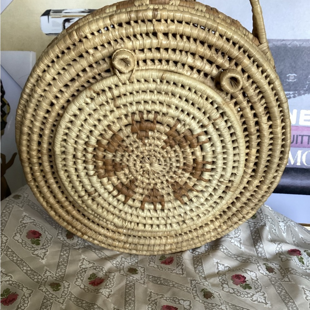 Natural Round Woven HandBag